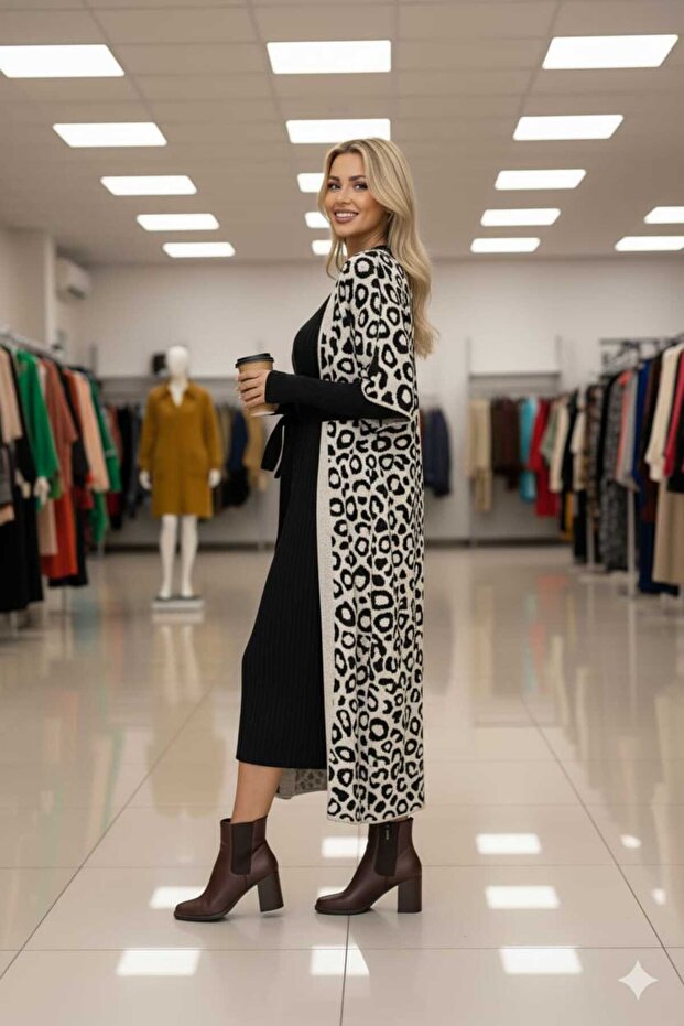 Leopard Pattern Poncho Set - 3