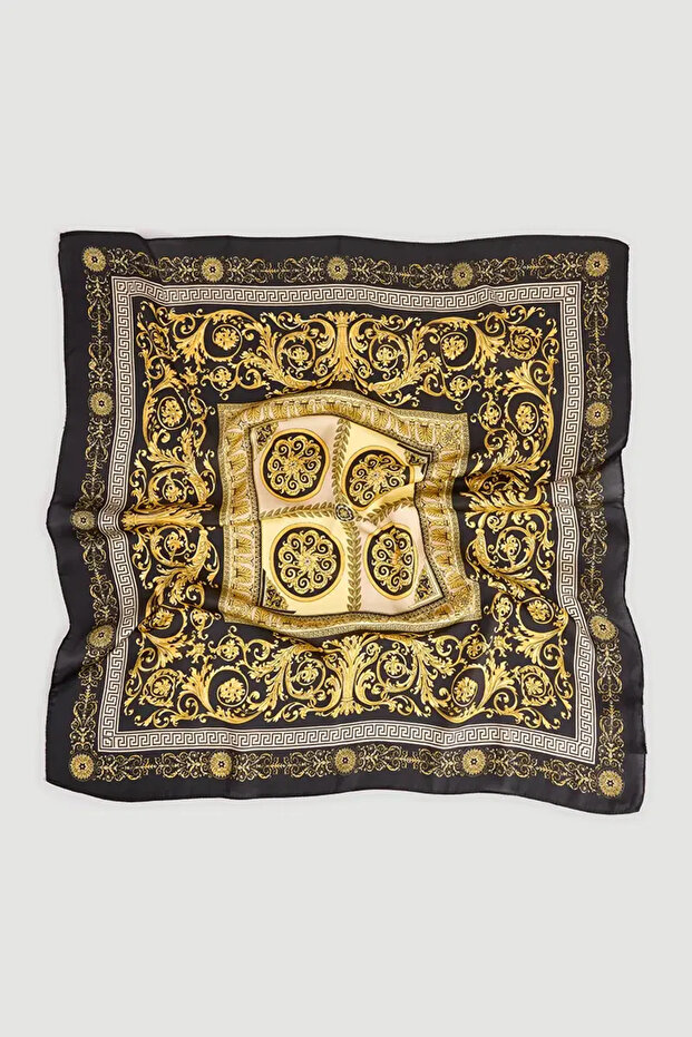 Desenli Fular - Sarı - 2