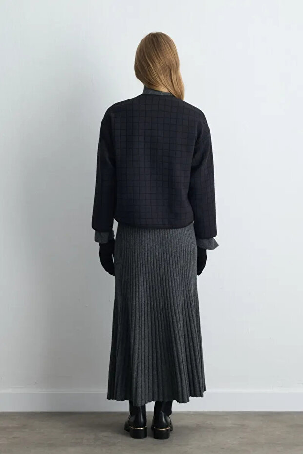 Kapitone Ceket - Lacivert - 6