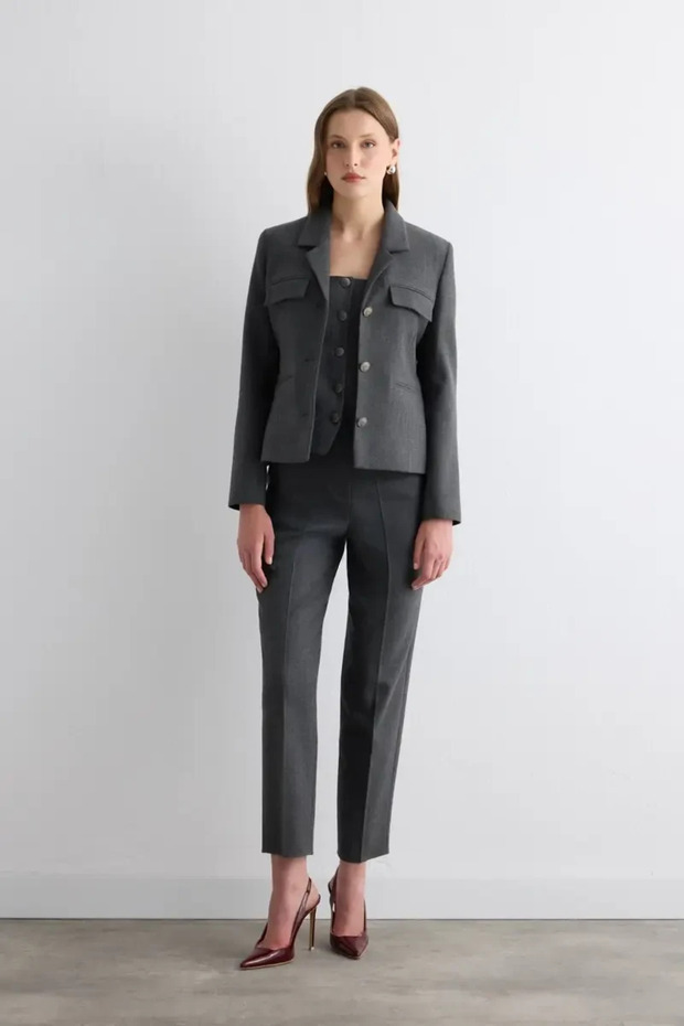 Herringbone Jacket - Gray - 2