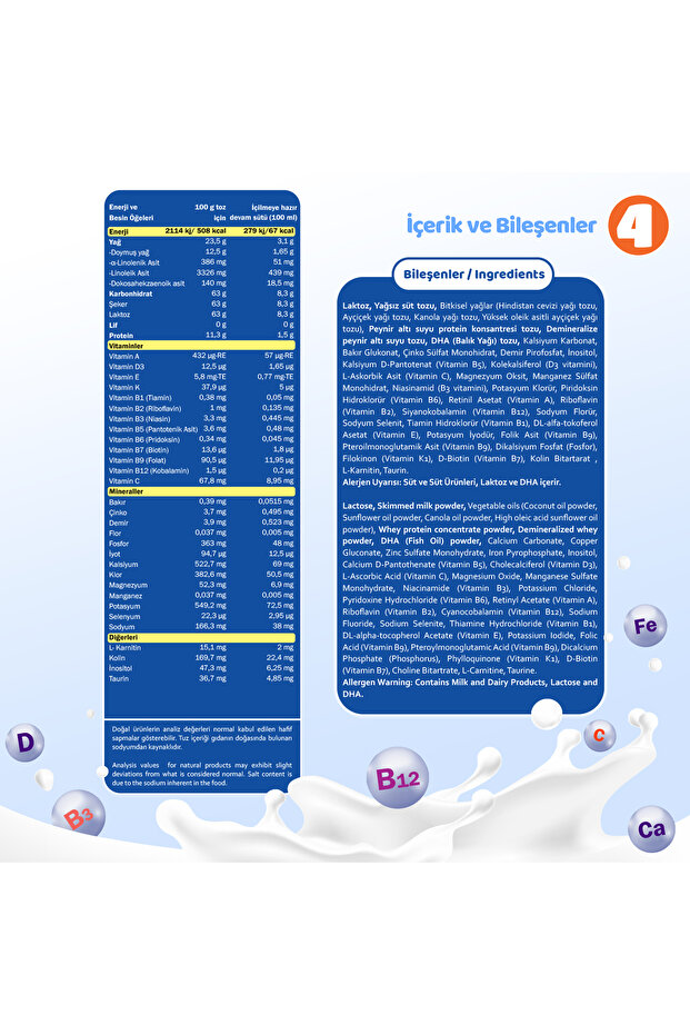 Bebehum 4 Devam Sütü 800 Gr 12+ Ay - 7