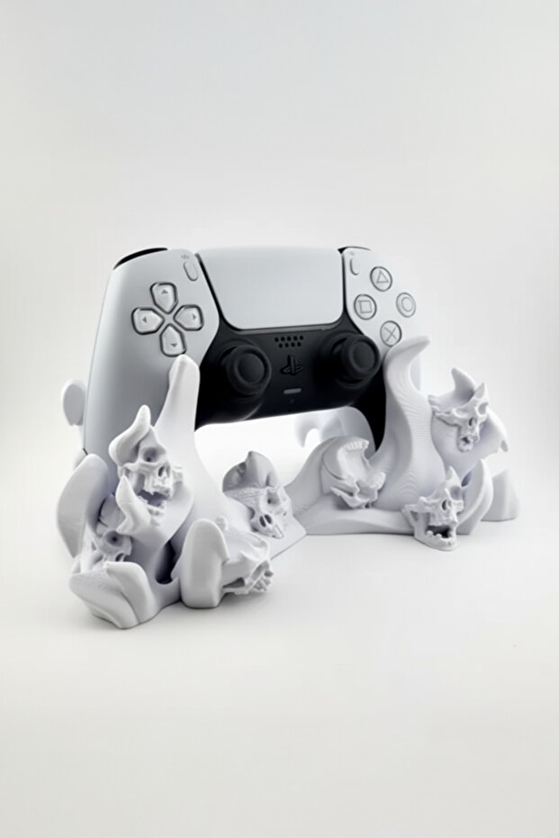 PS5 controller compatible stand, skull pattern, gothic design, PLA material, matte finish - 5