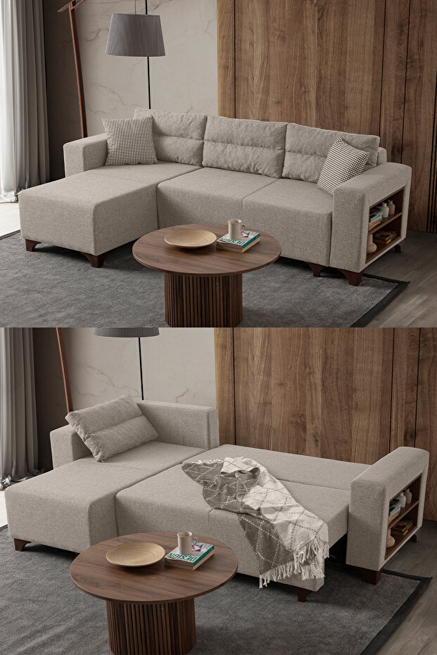 Tloft Mini Modüler Köşe Takımı Krem - 6