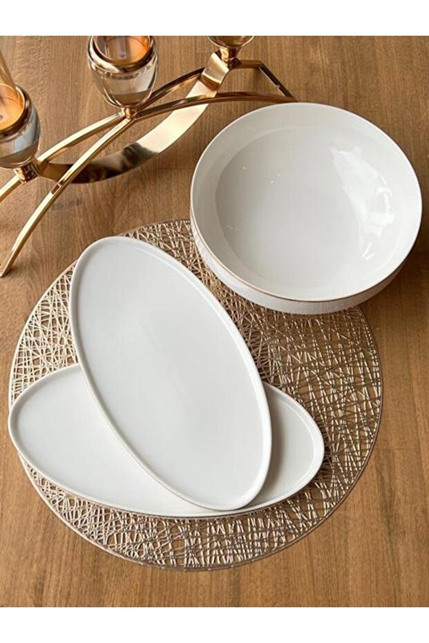 Modern Gold Servis Seti 3 Parça - 1