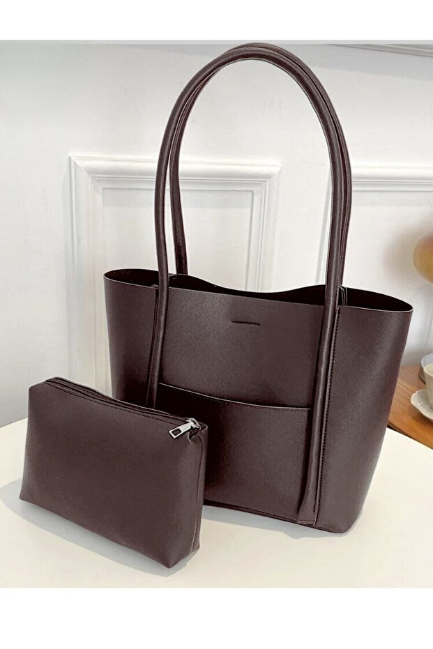 حقيبة كتف بنية مع جرو - 2