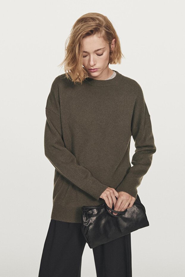 %100 kaşmir oversize triko kazak - 3