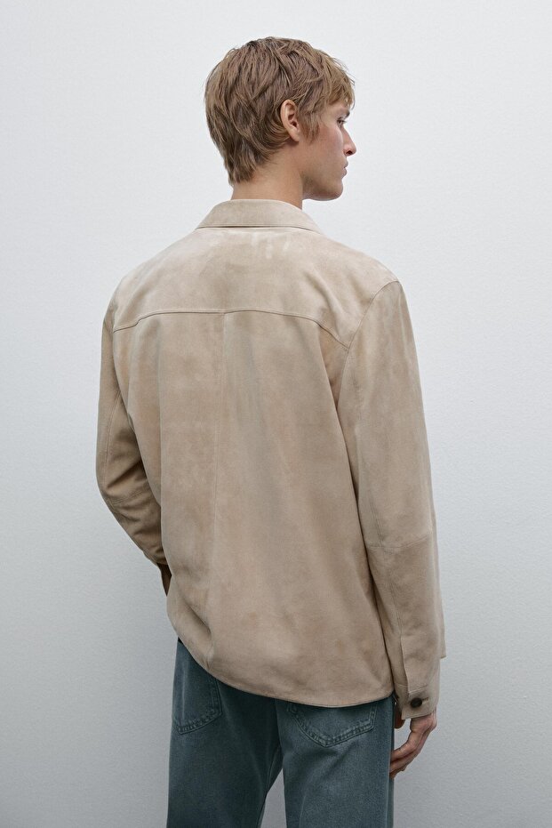 Süet deri ince ceket - 3