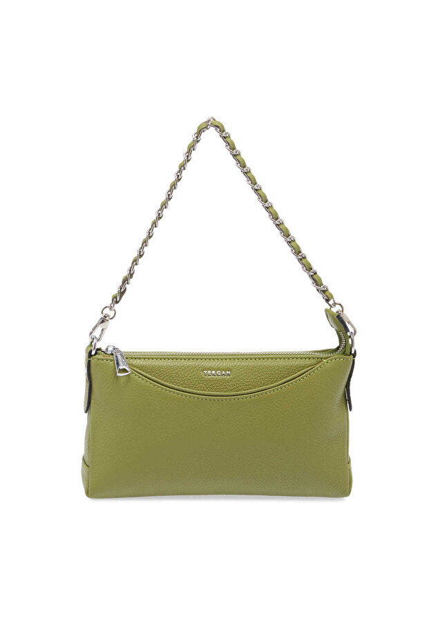 Green Genuine Leather Women's Shoulder Bag - S25K1Bc79149-G8Z