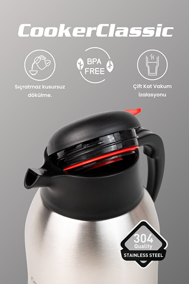 Çelik Çift Katli Paslanmaz Termos 1.5 Lt. - 3