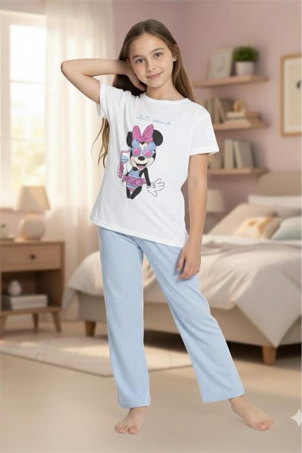 Girl's Patterned Short Sleeve Pajama Set