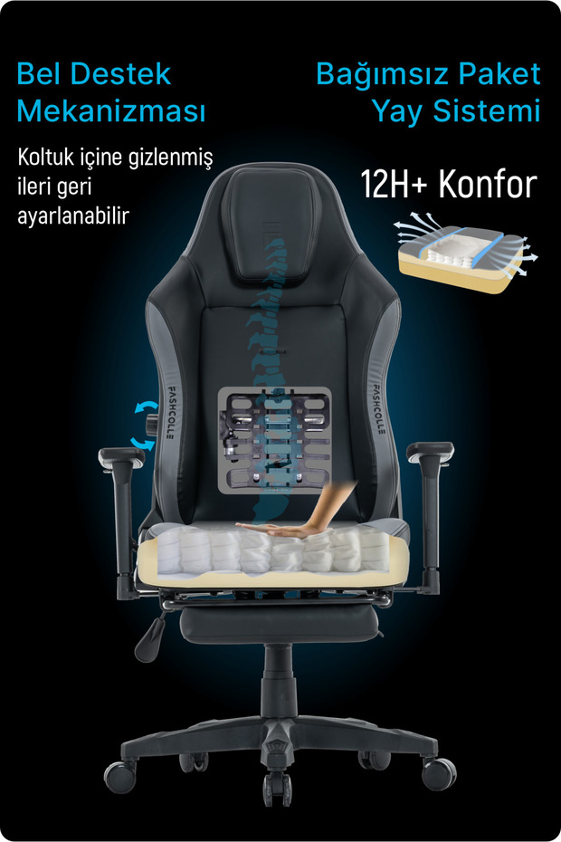 Globe Pro Black-Grey Oyuncu Koltuğu - 8