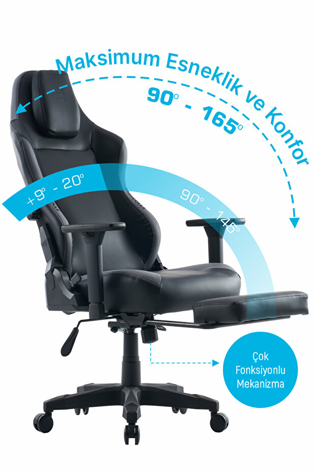 Globe Pro Black-Grey Oyuncu Koltuğu - 7