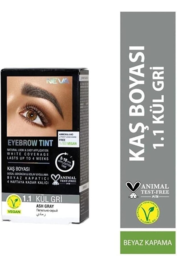 Eyebrow Tint Vegan Eyebrow Dye Set 1.1 Ash Gray