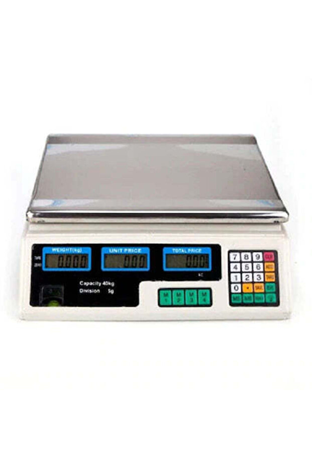Electronic Scale 40 kg, battery included, fast charging, digital, multiple functions, dual display - 1