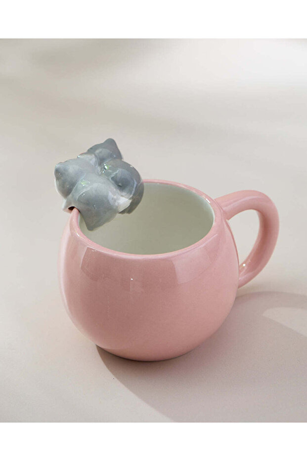 كوب مطبوع صورة قطة وردية - 2