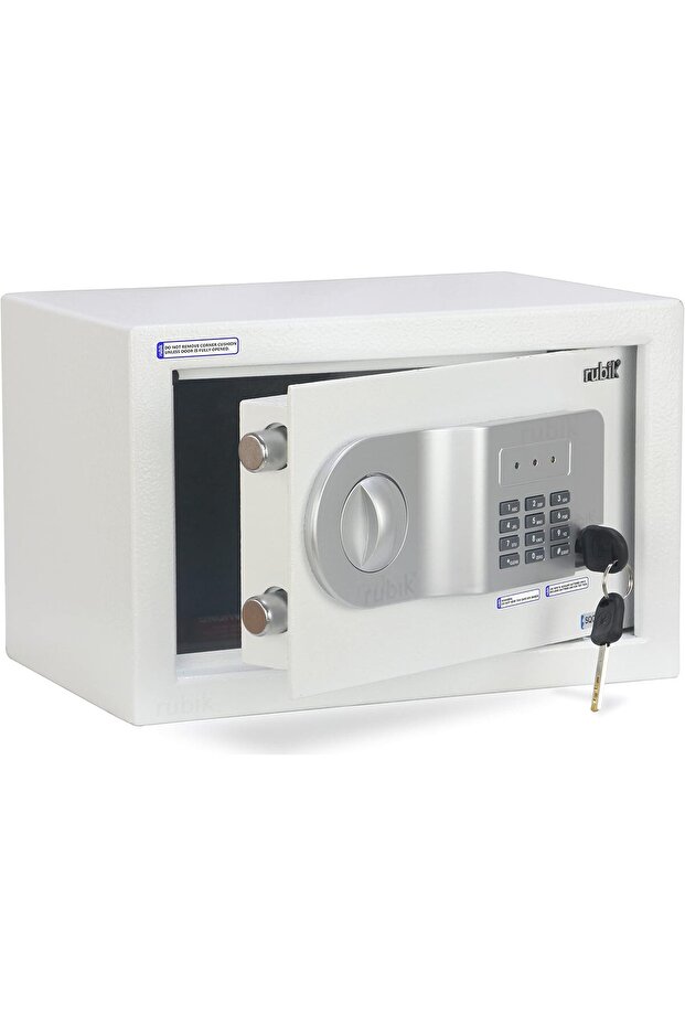 Small Safe Box with Digital Pin Code Keypad and Key Lock 6KG (20x31x20cm) RB20AJ White
