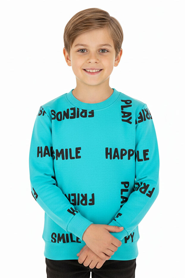 سويت شيرت للأولاد مطبوع 2 خيوط مزخرفة - 1