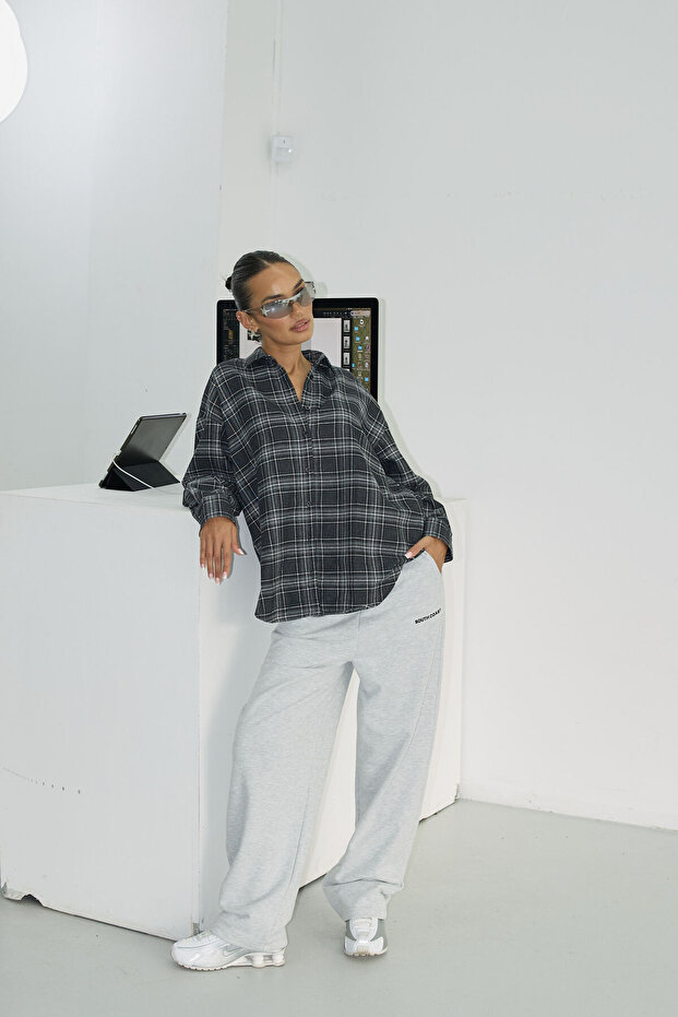 Ekose Oversize Gömlek - 5