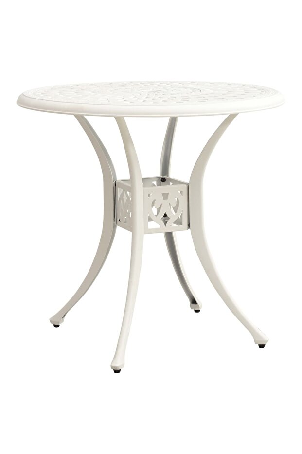 Garden Table White 78x78x72 cm Cast Aluminium
