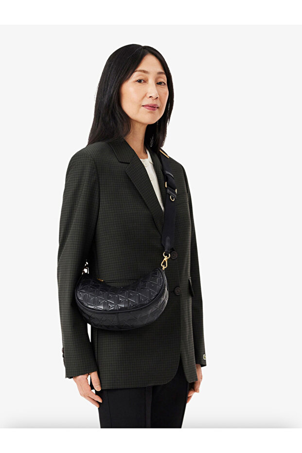 Maheki Embossed Leather Half Moon Purse - 2