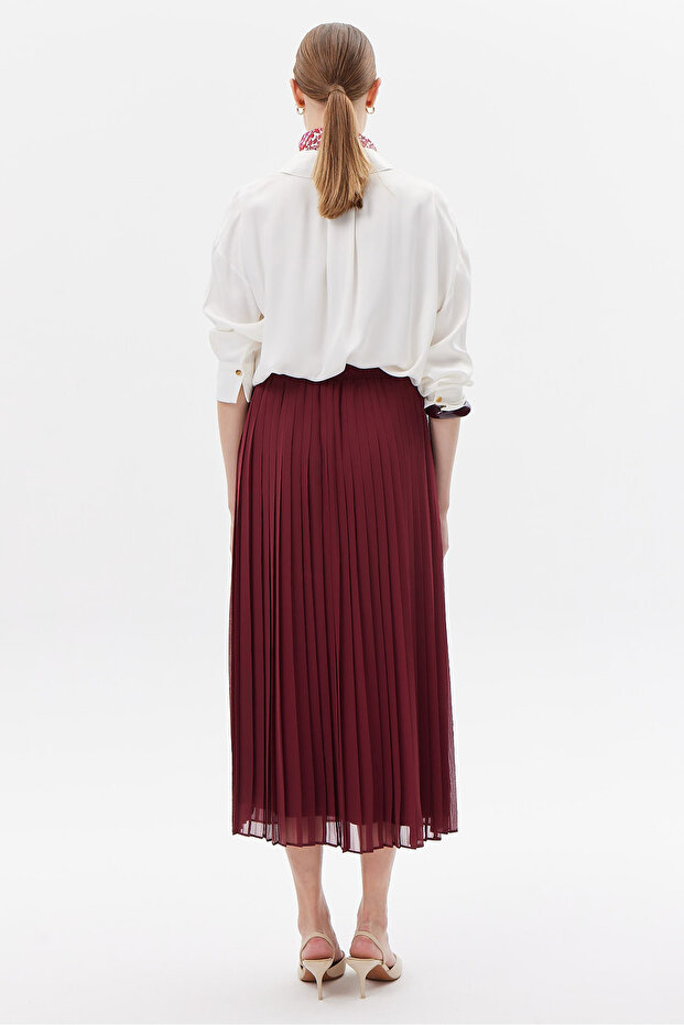 Kadın Şifon Piliseli Etek - 7