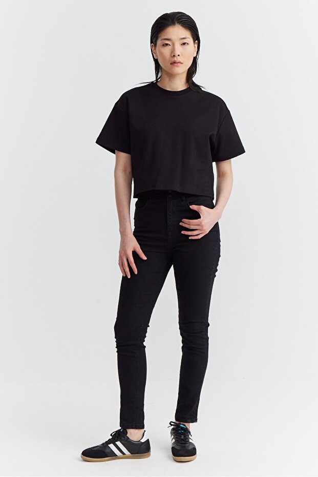 Women's High Waist Slim Fit Straight Leg Jeans
