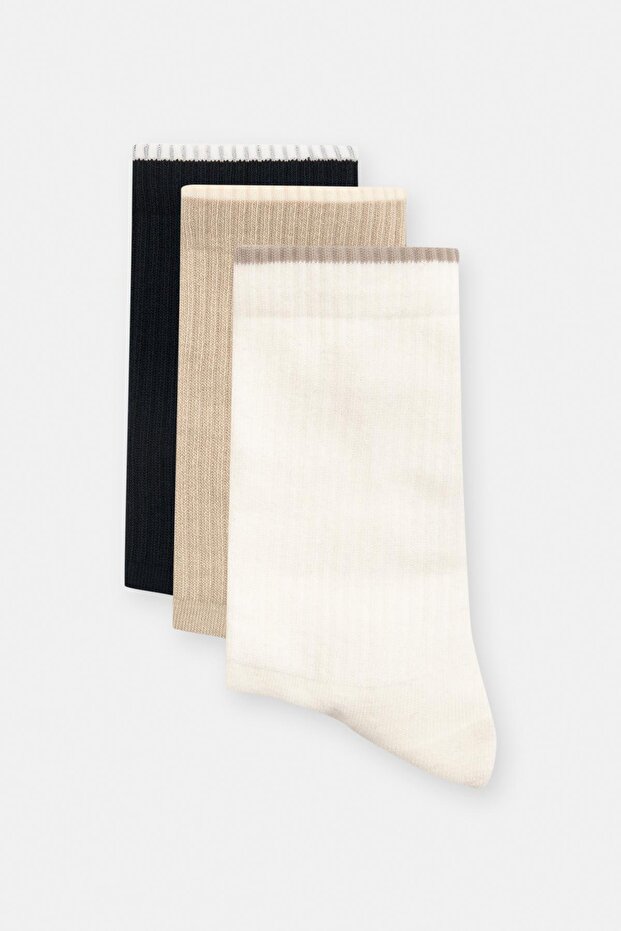 3'lü kontrast çorap paketi - 2