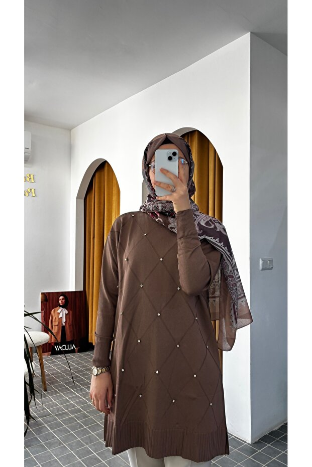 Merserize Taş Detaylı Tunik - 2