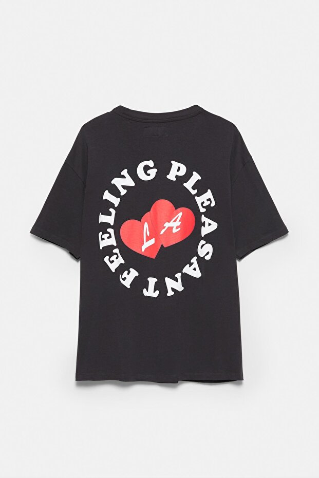 Kalp grafikli tişört - 6