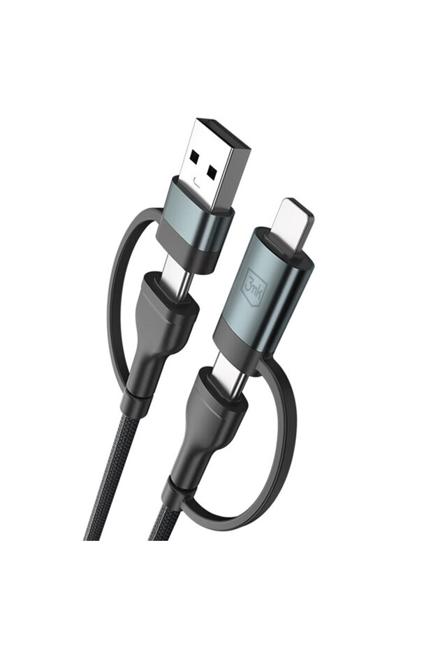 USB data cable, Type-C & iOS, Hyper N, black, 60W, 1.2m - 2