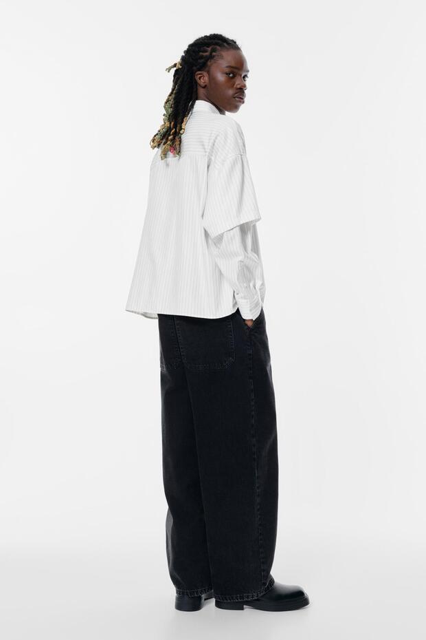 Çift Kol Çizgili Gömlek - 5