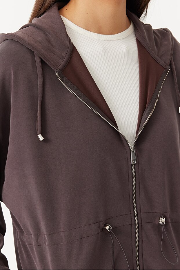 Kadın Kapüşonlu Sweat Üst - 5