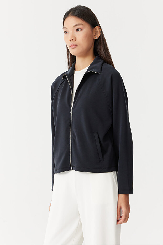 Kadın Fermuarlı Sweat Üst - 4