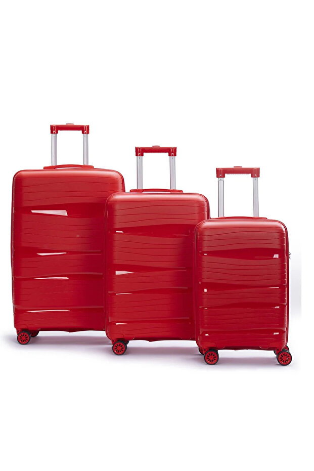 dalgalı silikon valiz 3’lü set - 1