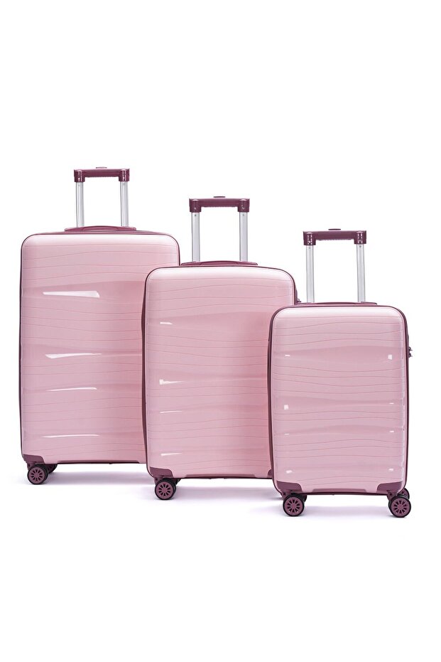 dalgalı silikon valiz 3’lü set - 1