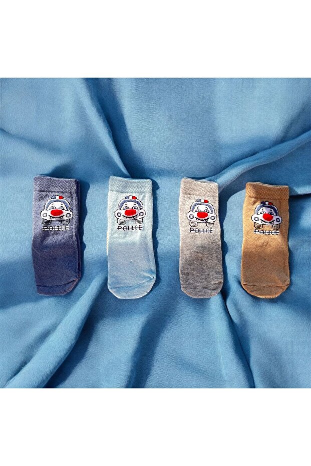 Polis Arabalı 3D Çorap (4'lü) - 1