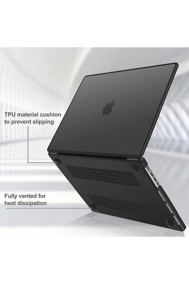 Translucent Hard Shell Case for MacBook Pro 16.2-inch (Black) - 3