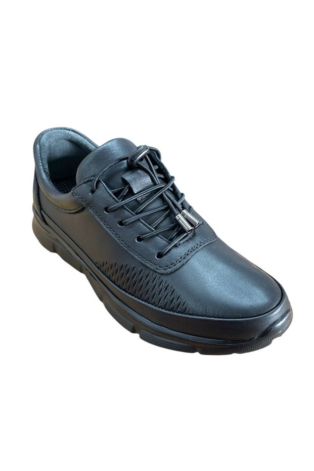 Fabbi 695 Women's Genuine Leather Elastic Faylon Sole Bone Protruding Daily Casual Shoes