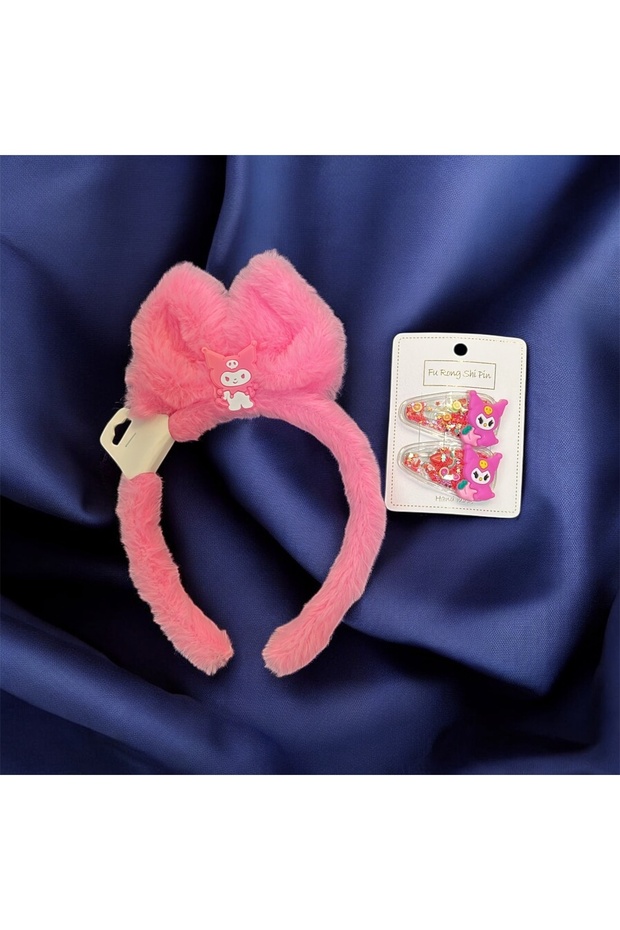 Kuromi Plush Children's Crown & Kuromi Hair Clip Set