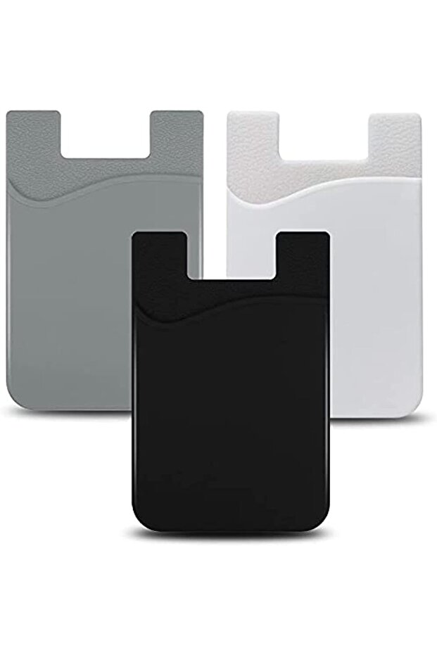 Cellphone Card Holder Back Wallet, 3pcs Silicone Adhesive Stick-on Credit Card ID Card Keeper
