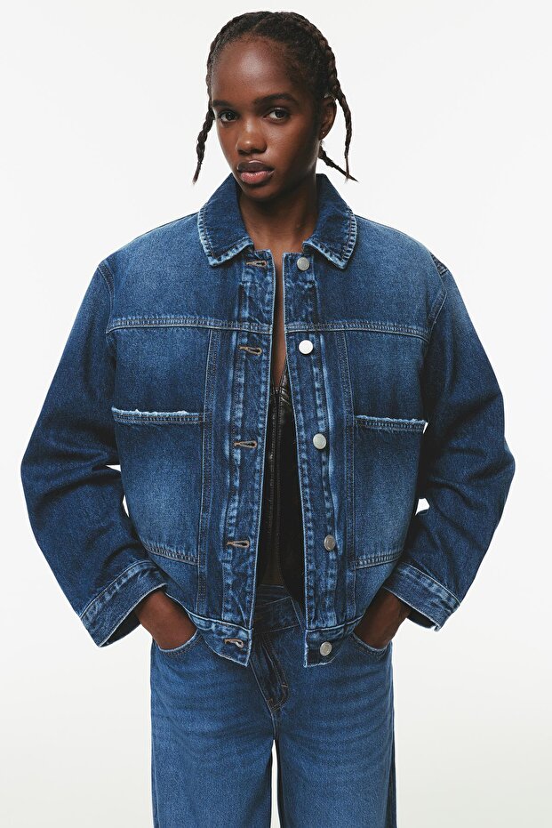 İçi dolgulu denim ceket - 2