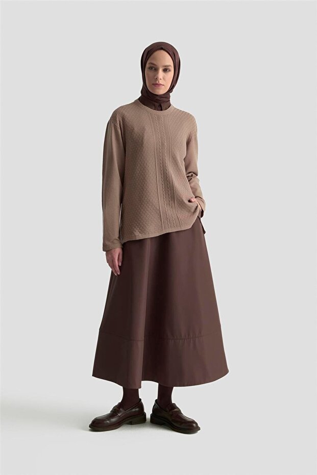 Patterned Sweater 25Kd7008 Mink - 1