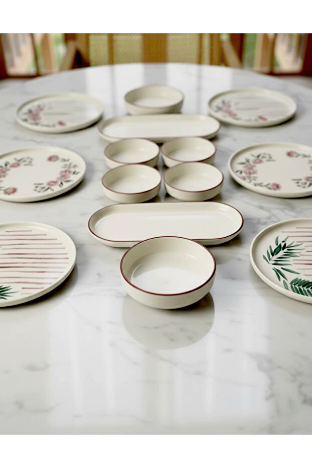 طقم فطور ساكورا القابل للتكديس - طبق تقديم فاخر لوجبة الإفطار - 3