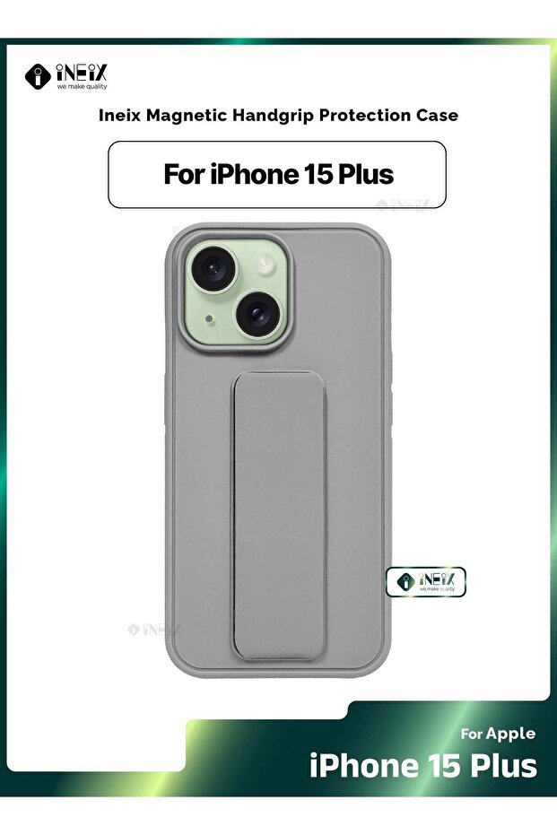 غطاء واقٍ مغناطيسي 3 في 1 مع حزام معصم وحامل لهاتف iPhone 15 Plus