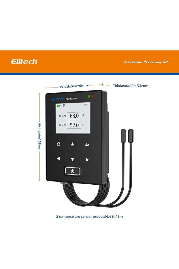 Elitech RCW-600 WiFi Temperature Data Logger with 2 External Sensor Probes - 4