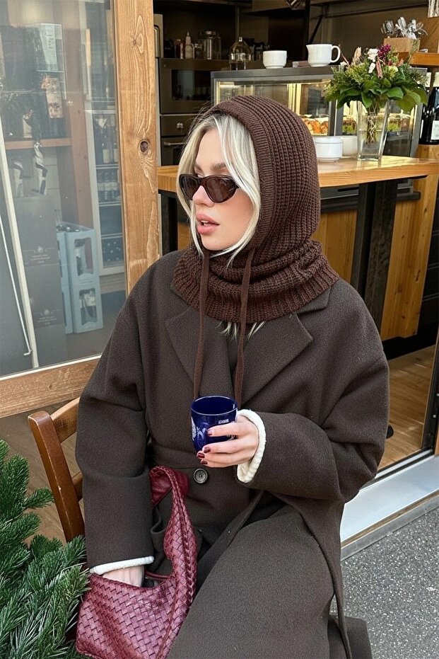 Hand Knitted Balaclava Neck Warmer Hat