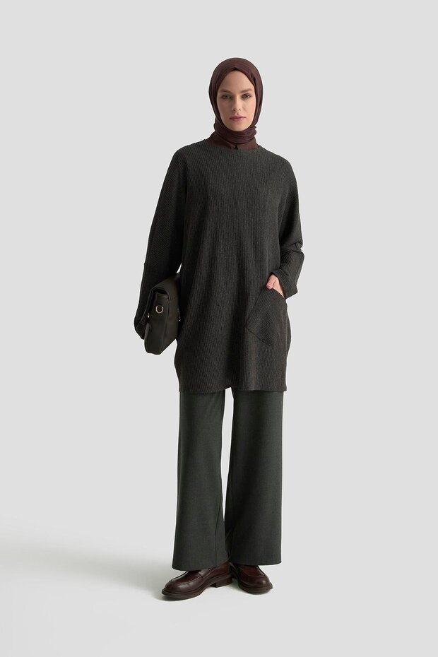 Basic Örme Tunik 25KD1118 Siyah - 2