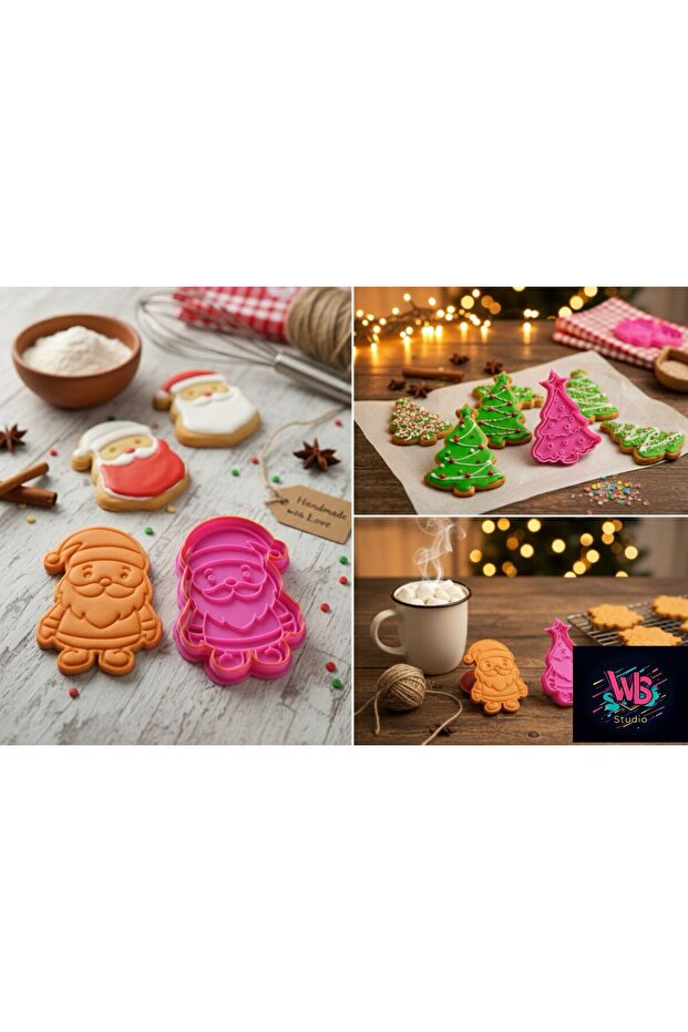 Santa Claus and Pine Tree Cookie Cutter Set