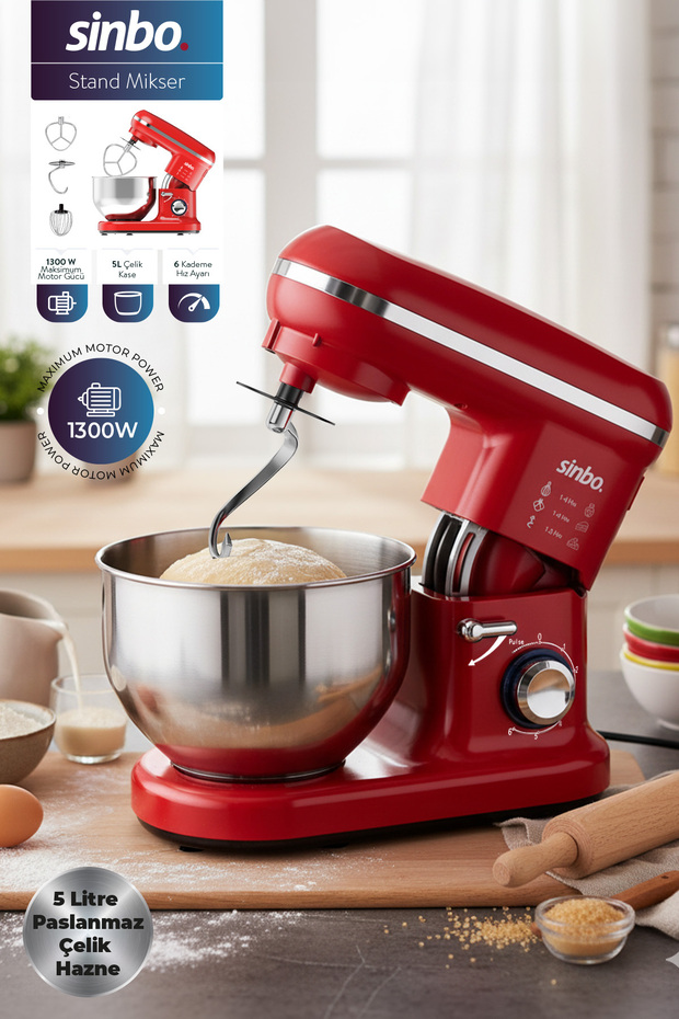 SMX-2770 Standlı Mikser-Kırmızı - 1