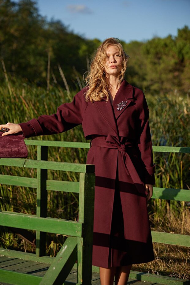 YAKASI BROŞLU KAŞE KABAN - 4